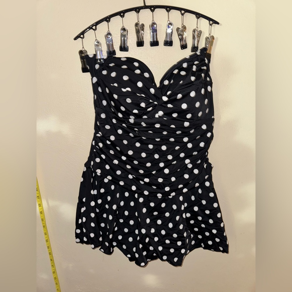 Swimsuits For All Black Polkadot Swimsuit